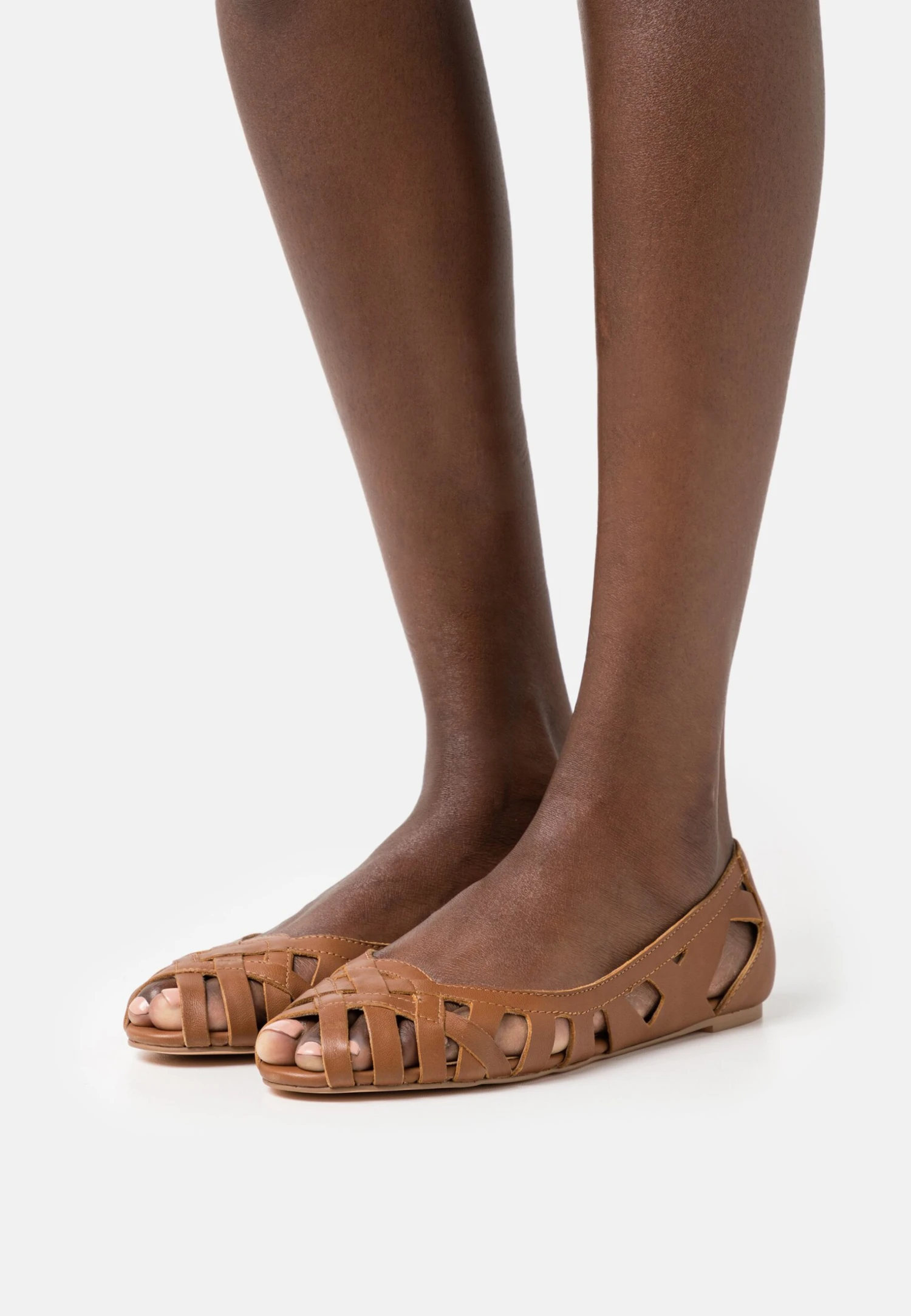 Leather - Peeptoe Ballerina'S - Cognac Anna Field Leather - Peeptoe Ballerina'S - Cognac -Anna Field 307a72e4370044fe962a7c1a70a798ba scaled