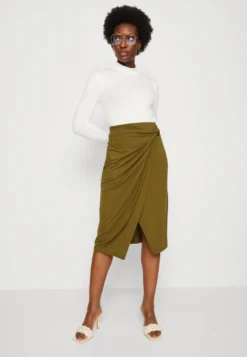 Anna Field Front Knot Midi Skirt - Kokerrok - Khaki -Anna Field 461ee7207cb243998c18cf265d0ad4bd scaled