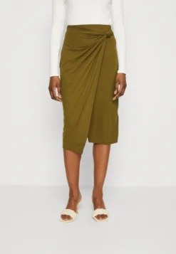 Anna Field Front Knot Midi Skirt - Kokerrok - Khaki