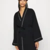 Anna Field Amanda Satin Dressing Gown - Badjas - Black