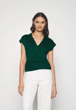 Anna Field 17 Anna Field Wrap Blouse- Blouse - Dark Green